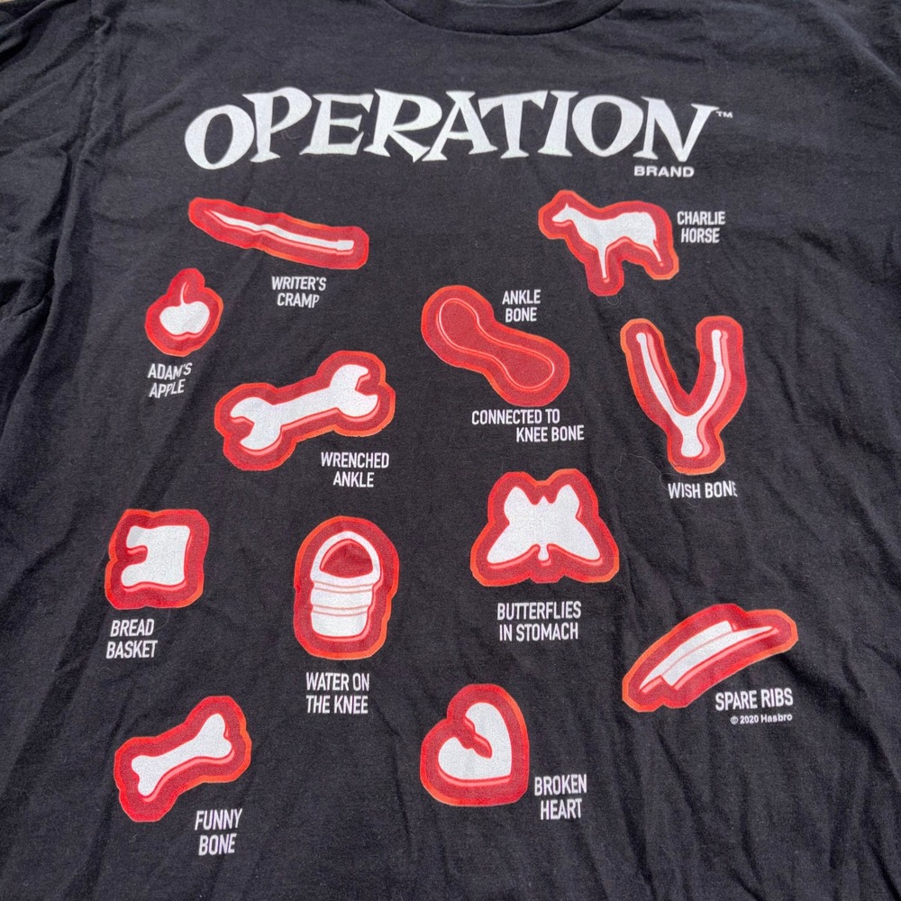 Graphic Board Game Operation Hasbro Mens XL Black Operation‎ Brand